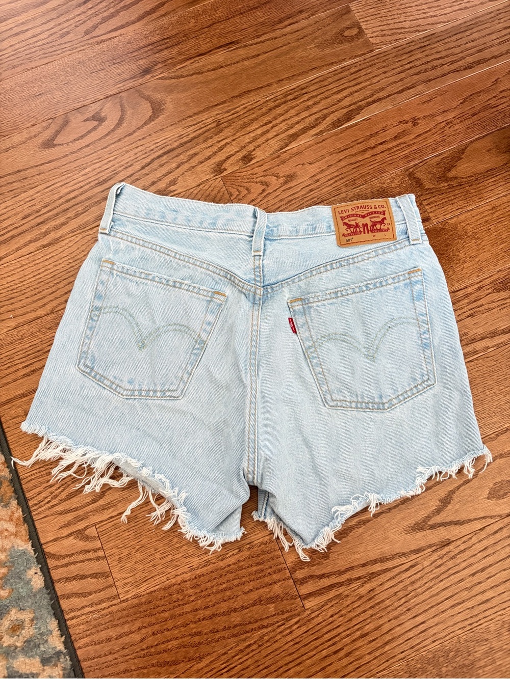 High-Rise Levi 501 Light Wash Denim Shorts